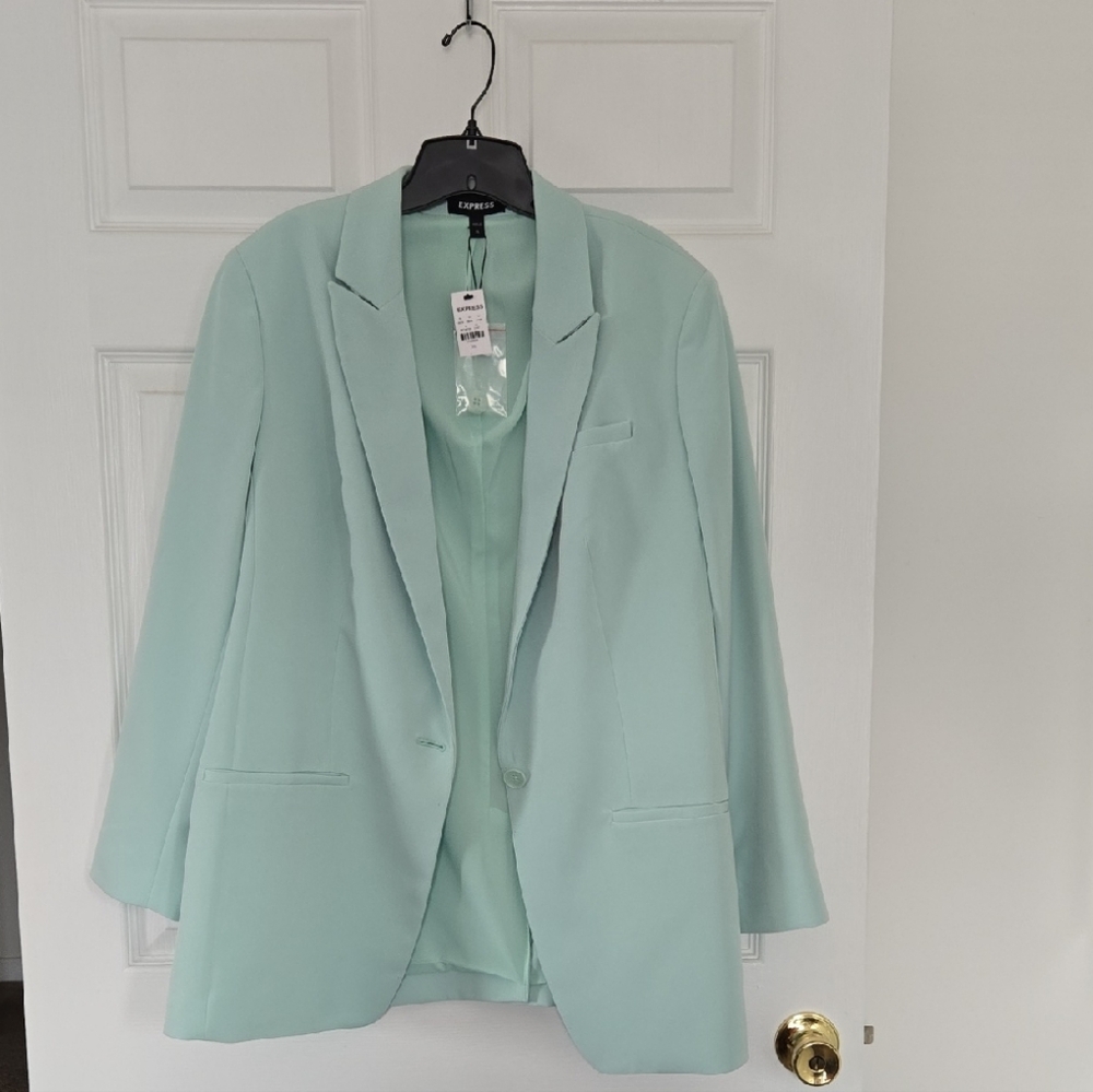 Express Women's Light Green Blazer
